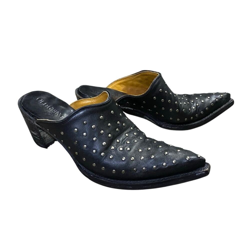 Old Gringo Leather Studded Block Heel Mules - 6